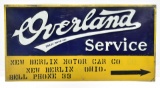 Early Overland Automobile Service New Berlin Ohio Embossed Tin Sign
