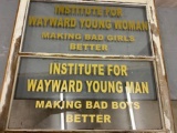 Professional Institute For Wayward Young Men and Woman Insane Asylum Window Sign