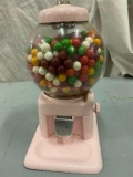 Professionally Restored Pink Porcelain Gumball Coin Operated Vending Machine