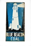 Blue Beacon Coal Lighthouse Embossed Tin Sign