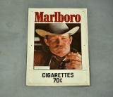 Marlboro Man Cowboy Embossed Tin Cigarette Sign