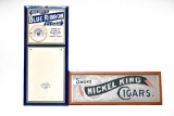 Lot of 2 Cigar Advertising Signs, King & Blue Ribbon