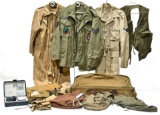 WWII and Cold War U.S. Air Force Collection of WWII Clothing Bag, Field jackets, Flight Suit, Shaver