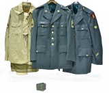 Collection Lot of Cold War U.S. Army Service Jackets, Shirts with Unit Insignia