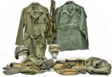 Collection Lot of WWII U.S. Marine Corps Uniform with Helmet