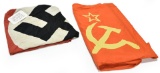 Original Third Reich Nazi German Flag and Soviet Communist Russian Flag