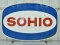 DSP SOHIO Oil Service Station Porcelain Sign in Original Frame with Floor Mounts