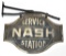 Early NASH Automobile Dealership Service Station Smaltz Flange Sign with Original Bracket