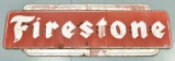 Large Firestone Dealership Porcelain Neon Sign with Top and Bottom Trim Pieces