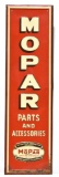 MOPAR Parts and Accessories Vertical Embossed Tin Sign