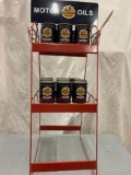 Professionally Restored Richfield Rack with 15 Original Richfield Oil Cans and Roadmap Holder