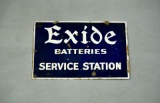 DS Porcelain EXIDE Batteries Service Station Sign