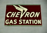 SSP CHEVRON GAS STATION Porcelain Sign