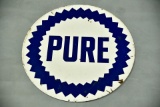 6' DSP PURE Oil Gas Station Porcelain Sign