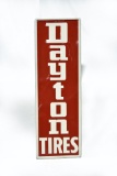 Dayton Tires Vertical Embossed Tin Sign