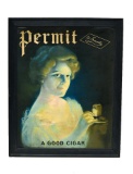 PERMIT A Good Cigar Lady Framed Cardboard Sign