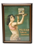 Murad Turkish Cigarette Framed Cardboard Sign