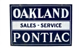 DS OAKLAND PONTIAC SALES - SERVICE Automobile Dealership Porcelain Sign