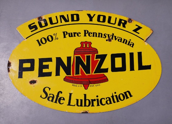 1947 PENNZOIL Sound Your Z Motor Oil DS Metal Sign