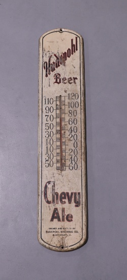 Hudepohl Beer Chevy Ale Cinncinnati, OH Thermometer Sign