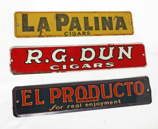 Lot of 3 LaPalina - R.G. Dunn & EL Producto Cigar Signs