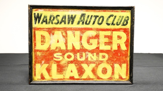 1930s Warsaw (Indiana) Auto Club Sign