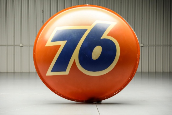 Large Vintage Plastic 76 Gas Station Half Ball Sign