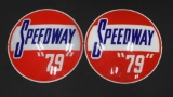 Speedway 79 Gas Globe Glass Face Plates - Pair