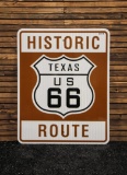Texas Historic Route 66 Reflective Road Sign - New