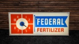 Federal Fertilizer Lighted Hanging Sign with Clock
