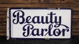 Beauty Parlor Double-Sided Porcelain Flange Sign