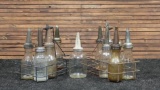 Two 8-Oil Bottle Wire Carrying Racks with Bottles
