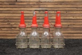 Jay B. Rhodes Co. Kalamazoo Oil Bottle Rack and Bottles