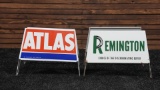 Two 1980s Vintage Tire Display Stands - Atlas and Remington