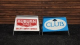 Two 1980s Vintage Tire Display Stands, Auburn and Club Brand