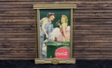 1940s Coca-Cola Entertains Your Thirst Framed Sign by Kay