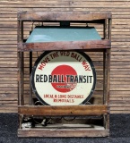 Red Ball Transit Sign, Lighting Fixture and Mounting Bracket