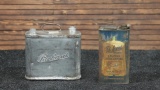 Aluminum Packard Gas Can and Red Packard Lubricator Oil