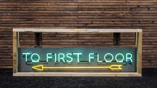 To First Floor Neon Sign