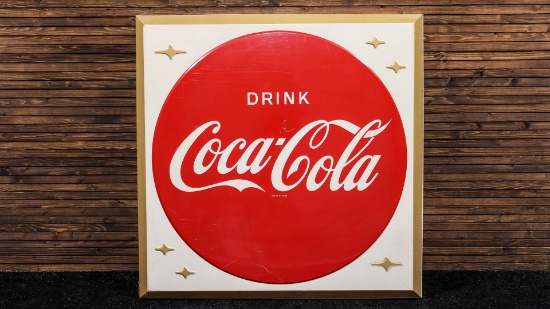 Late 1950s Coca-Cola "Spaceship" Large Steel Sign