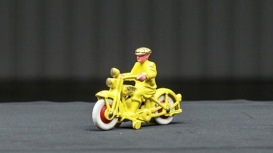 1930s Hubley Cast Iron Harley-Davidson Motorcycle Toy - Restored