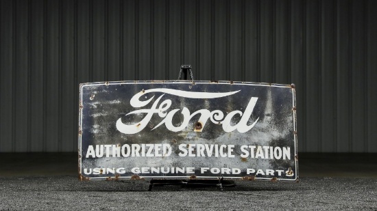 1930s Ford Authorized Service Station Large Enamel Sign