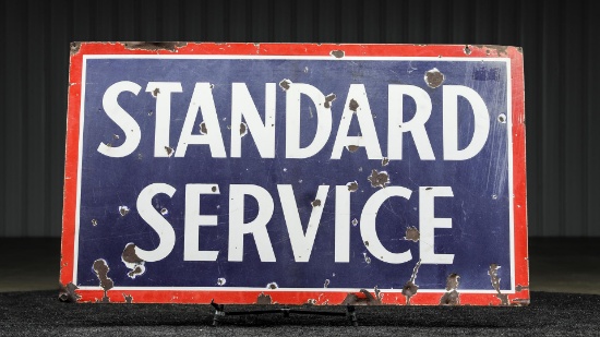 1940s Standard Service Large Double-Sided Enamel Sign