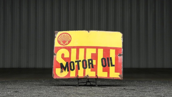 Belgian Shell Motor Oil Enamel Sign