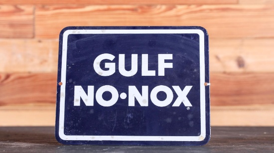 Gulf No-Nox Enamel Pump Plate
