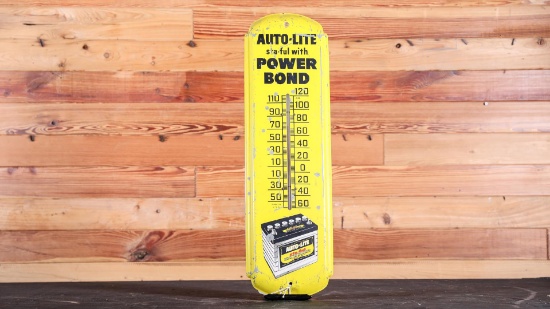 Auto-Lite Sta-Ful Battery Advertising Thermometer