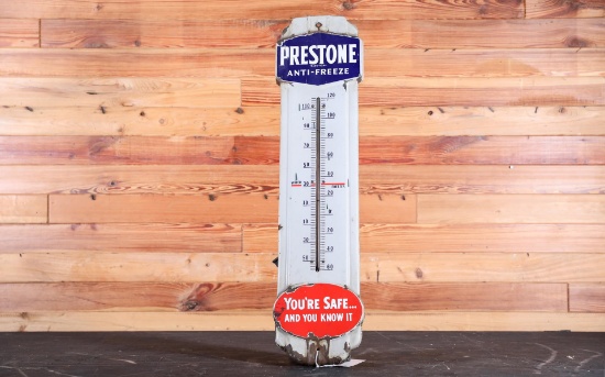 Prestone Anti-Freeze Enamel Advertising Thermometer