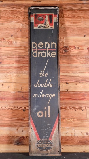 Penn-Drake Double Mileage Oil Tin Sign