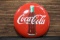 Circa 1950s Coca-Cola Bottle Button Porcelain Sign