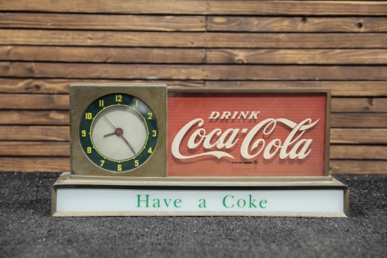 Circa 1950s Drink Coca-Cola Lighted Clock